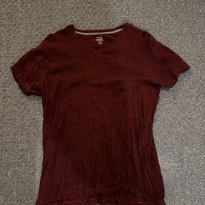 Old Navy Burgundy V-Neck Tee